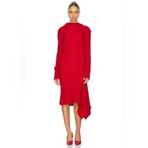 Marques Almeida Red Draped Neck Dress Size S
